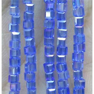 Chinese crystal bead, faceted cube, approx 2x2x2mm, 200pcs per st
