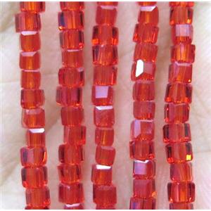 Chinese crystal bead, faceted cube, approx 2x2x2mm, 200pcs per st