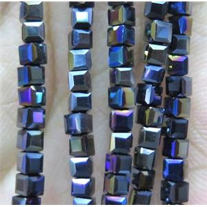 Chinese crystal bead, faceted cube, approx 2x2x2mm, 200pcs per st