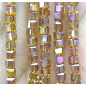 Chinese crystal bead, faceted cube, approx 2x2x2mm, 200pcs per st