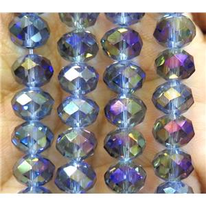 Chinese crystal glass bead, faceted rondelle, approx 8mm dia, 72pcs per st