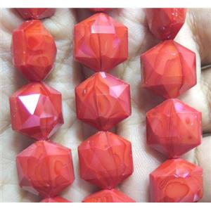 Chinese crystal glass bead, faceted, approx 14mm dia, 20pcs per st