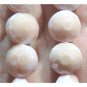 Chinese crystal glass bead, faceted flat round, approx 14mm dia, 22pcs per st