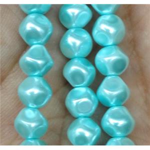 glass pearl bead, faceted round, approx 6mm dia, 68pcs per st