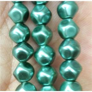 glass pearl bead, faceted round, approx 6mm dia, 68pcs per st