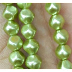 glass pearl bead, faceted round, approx 6mm dia, 68pcs per st