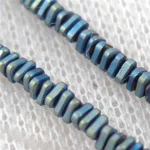 matte hematite beads, triangle, approx 6mm