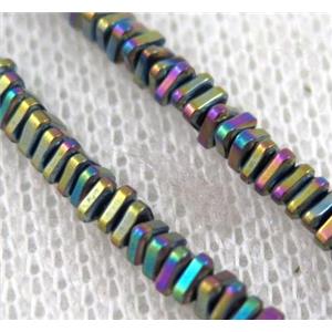 matte hematite beads, triangle, approx 6mm