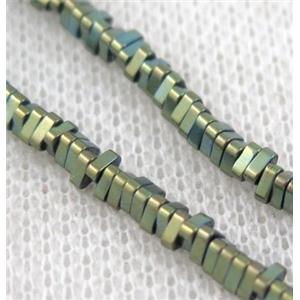 matte hematite beads, triangle, approx 6mm