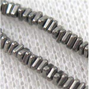 matte hematite beads, triangle, approx 6mm