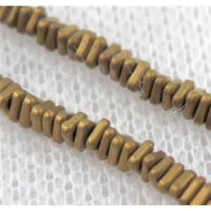 matte hematite beads, triangle, approx 6mm