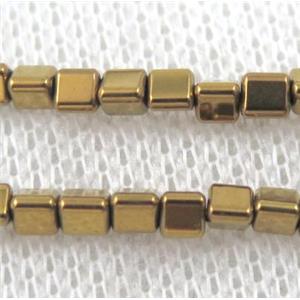 hematite beads, triangle, gold plated, approx 3x3mm