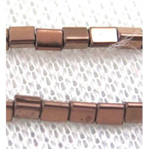 hematite beads, triangle, red copper, approx 3x3mm