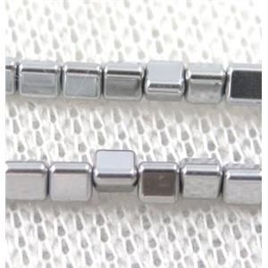 hematite beads, triangle, platinum plated, approx 3x3mm