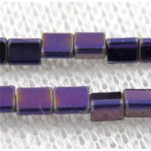 hematite beads, triangle, purple, approx 3x3mm