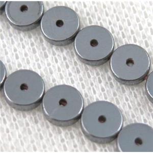 hematite beads, approx 6mm dia, 2mm thick