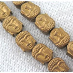 golden Hematite buddha beads, approx 7-8mm, 48pcs per st