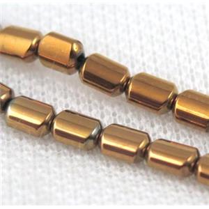 hematitebeads, flatbarrel, approx 6x9mm