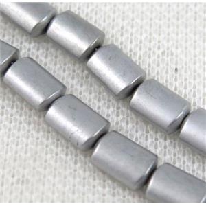 matte hematite beads, platinum plated, approx 6x9mm