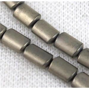 mattehematitebeads, flatbarrel, pyritecolor, approx 6x9mm