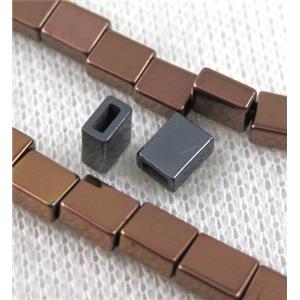 hematite beads, red copper, approx 6x5x3mm