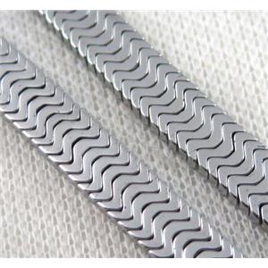 hematite beads, platinum plated, approx 7x3mm