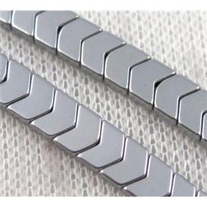 hematite beads, platinum plated, approx 7x7x3mm