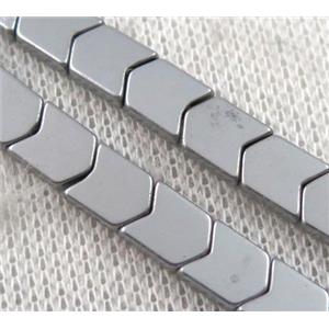 hematite beads, platinum plated, approx 4x7x2mm