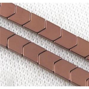 hematite beads, red copper, approx 4x7x2mm