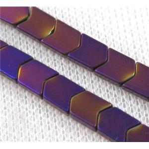 hematite beads, purple, approx 4x7x2mm