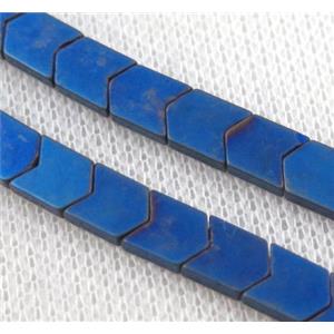 matte hematite beads, approx 4x7x2mm