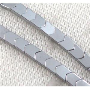 hematite beads, platinum plated, approx 4x5x2mm