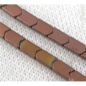 hematite beads, red copper, approx 4x5x2mm