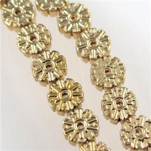 lt.golden Plum blossom Hematite beads,, approx 6mm dia