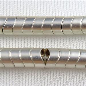 Hematite beads, silver plated, approx 8x5mm