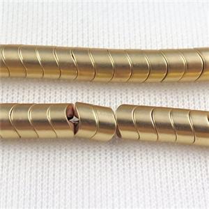 Hematite beads, lt.golden, approx 8x5mm