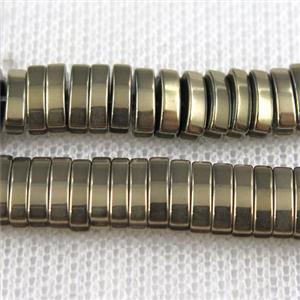 Hematite beads, oval, lt.golden, approx 4x7mm