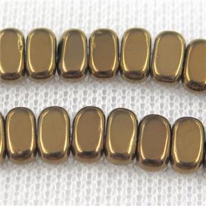 Hematite beads, oval, Chocolates, approx 4x8mm