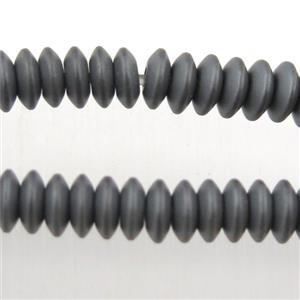 matte black Hematite rondelle beads, approx 1x4mm