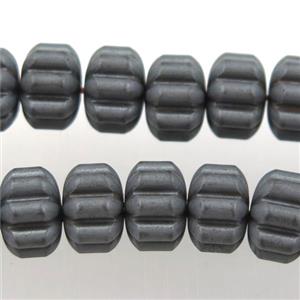 matte black Hematite beads, approx 6x8mm