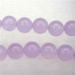 round jade stone bead, lavender dye, approx 4mm dia