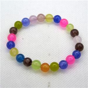 Stretch Jade bracelet, dye, approx 16mm dia, 13pcs per st