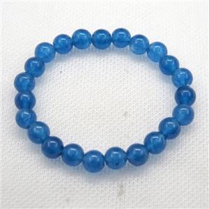 Stretch Jade bracelet, dye, approx 12mm dia, 16pcs per st