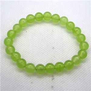 Stretch Jade bracelet, dye, approx 10mm dia, 19pcs per st
