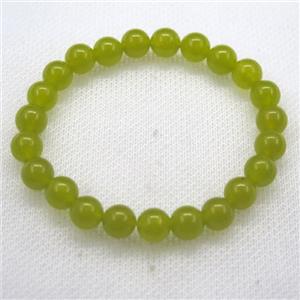 Stretch Jade bracelet, dye, approx 10mm dia, 19pcs per st