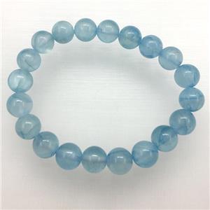 Stretch Jade bracelet, dye, approx 10mm dia, 19pcs per st