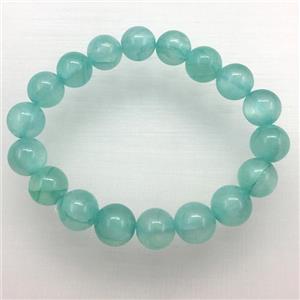 Stretch Jade bracelet, dye, approx 14mm dia, 15pcs per st