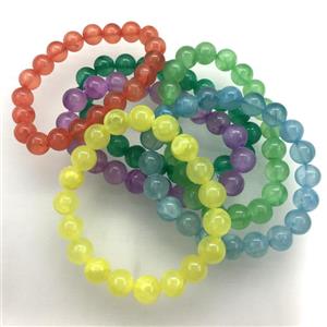Stretch Jade bracelet, dye, approx 14mm dia, 15pcs per st