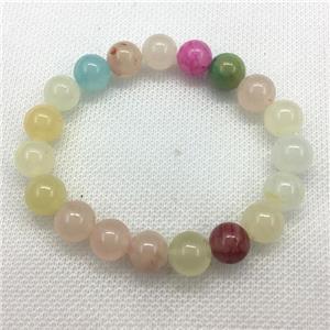 Stretch Jade bracelet, dye, approx 10mm dia, 19pcs per st