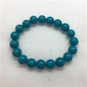 Stretch Jade bracelet, round, dye, approx 8mm dia, 22pcs per st